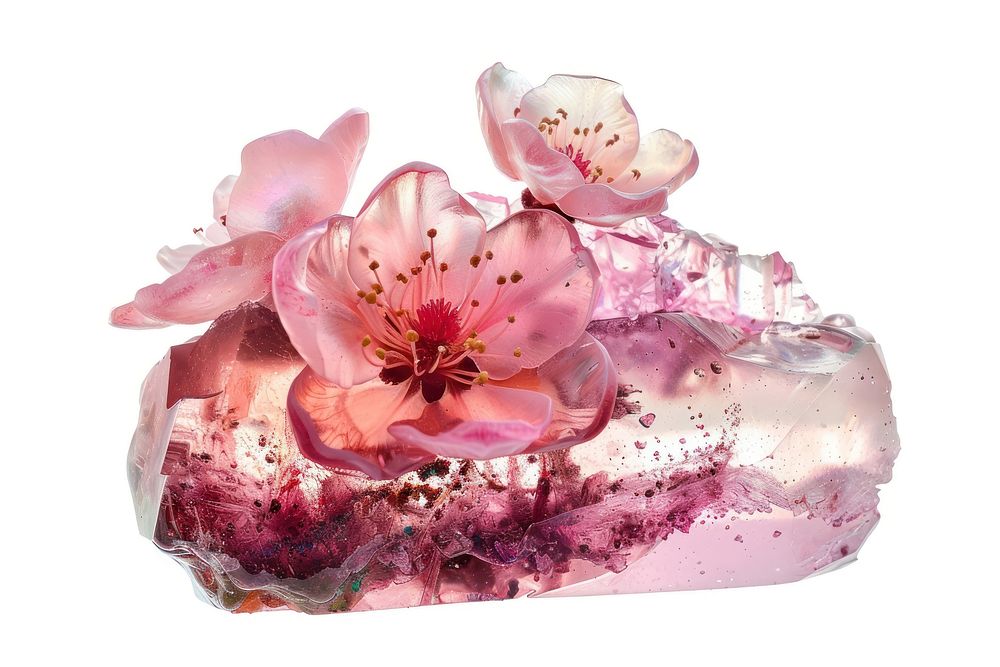 Flower resin castle shaped blossom dessert mineral.