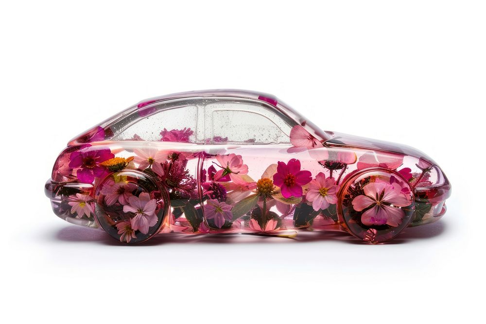 Flower resin car shaped art accessories accessory.