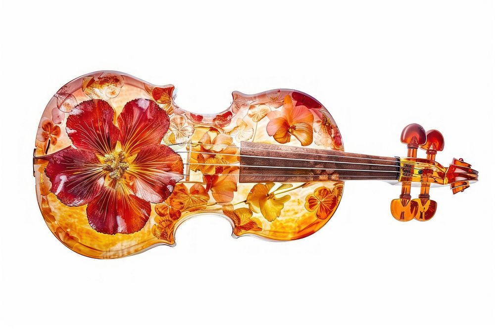 Flower resin violin shaped fiddle cello viola.