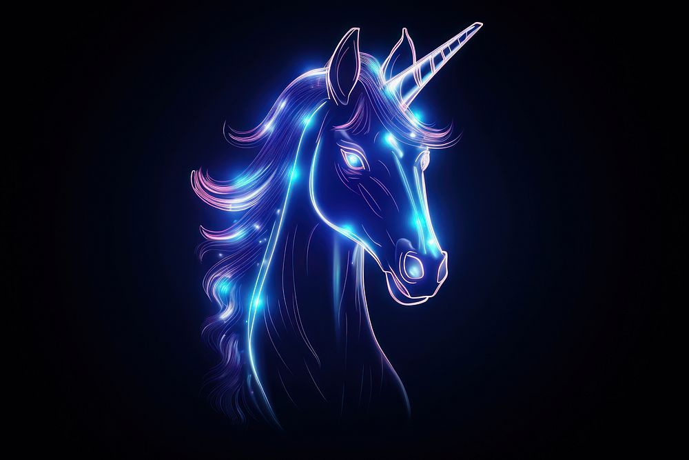 Unicorn line icon light lighting animal.