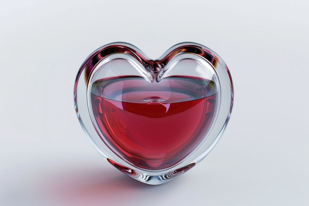 Heart shape with red water inside symbol love heart symbol.