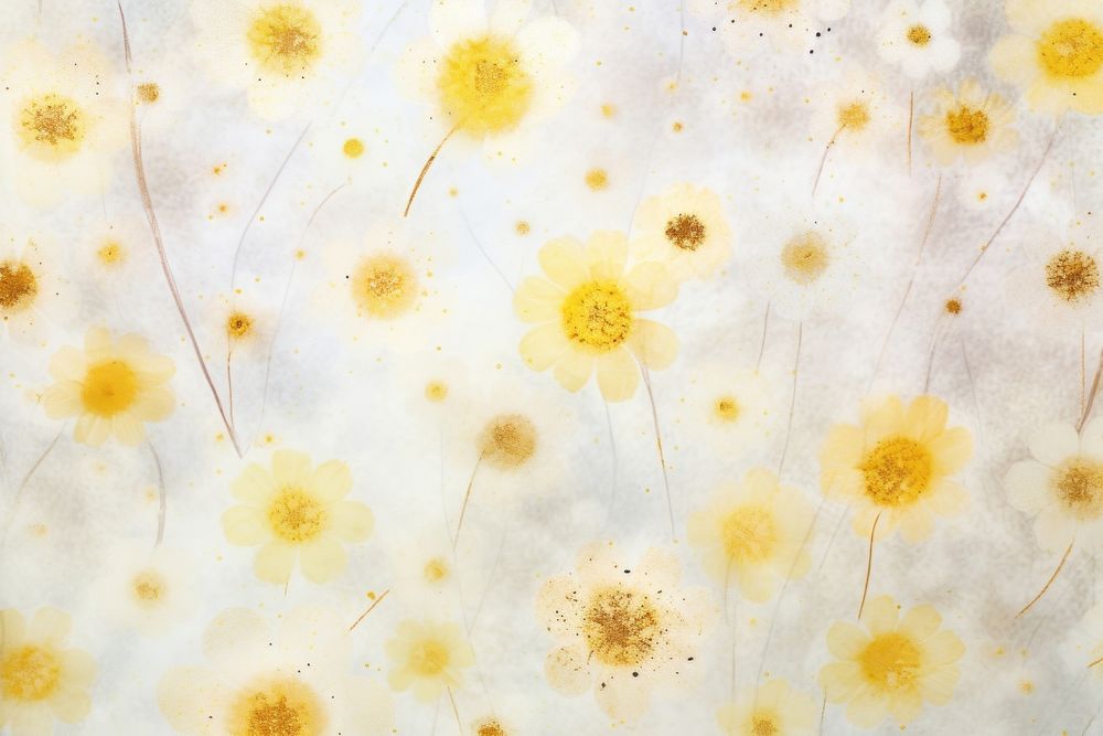 Mulberry yellow daisy paper texture petal blossom.