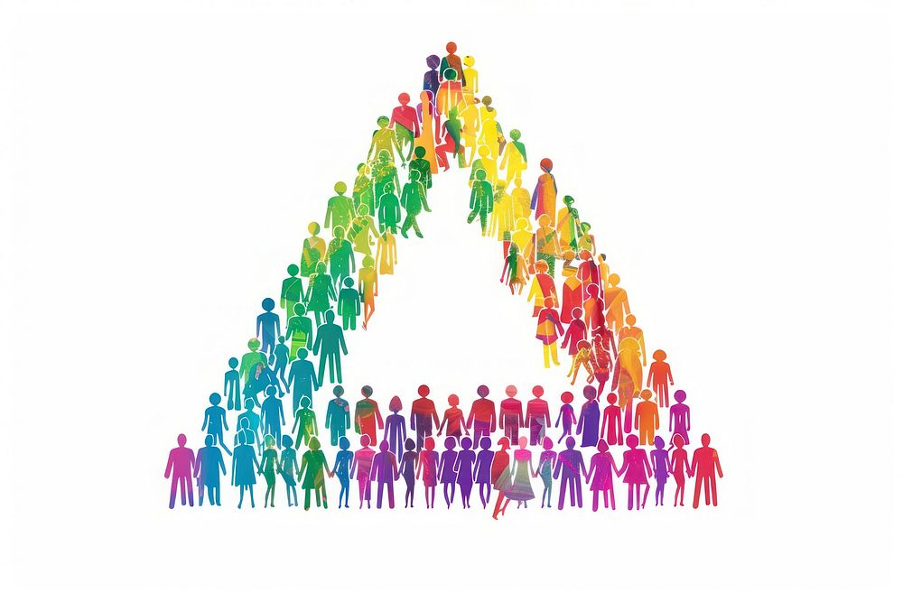 Shape of a rainbow triangle icon graphics people person.