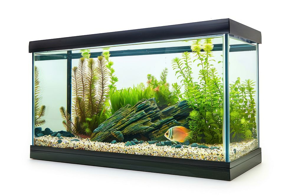 Photo of a empty fish tank aquarium animal water.