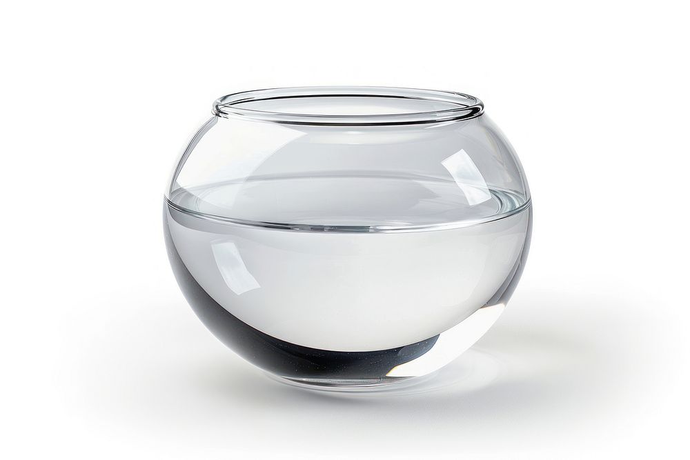 Photo of a empty fishbowl pottery glass vase.