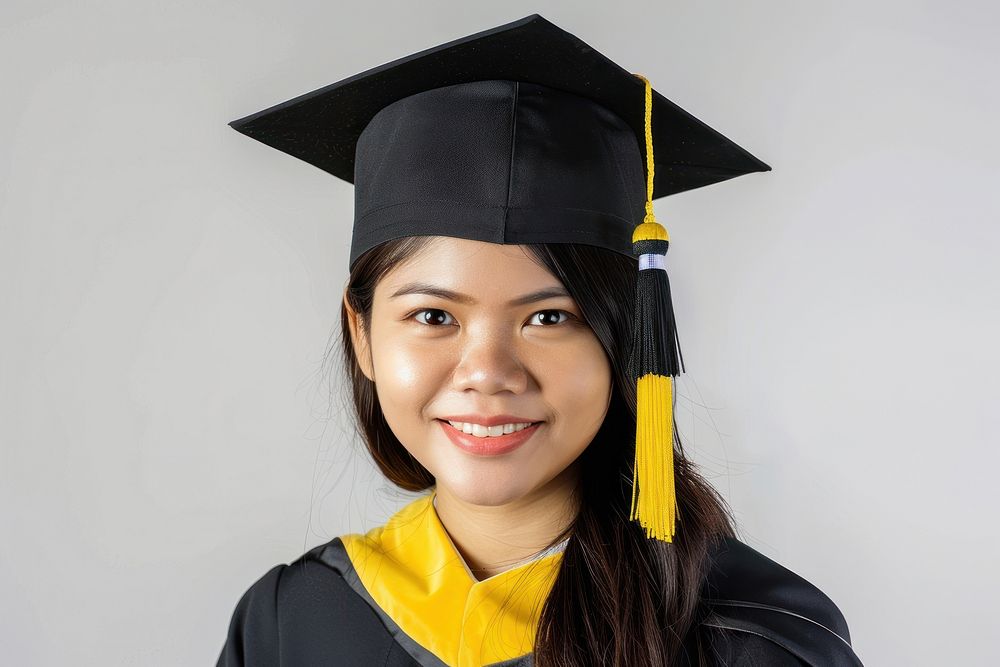 Filipino female graduate student graduation people person.