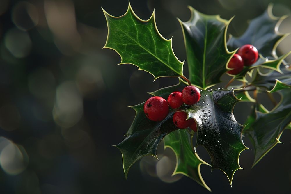 Christmas holly berry outdoors produce blossom.