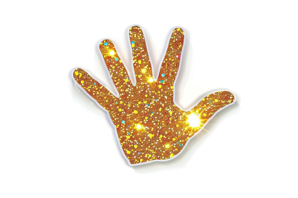 Glitter hand sign flat sticker accessories accessory clothing.