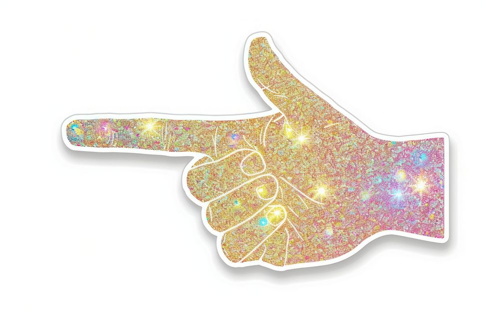 Glitter point hand sign flat sticker accessories accessory gemstone.