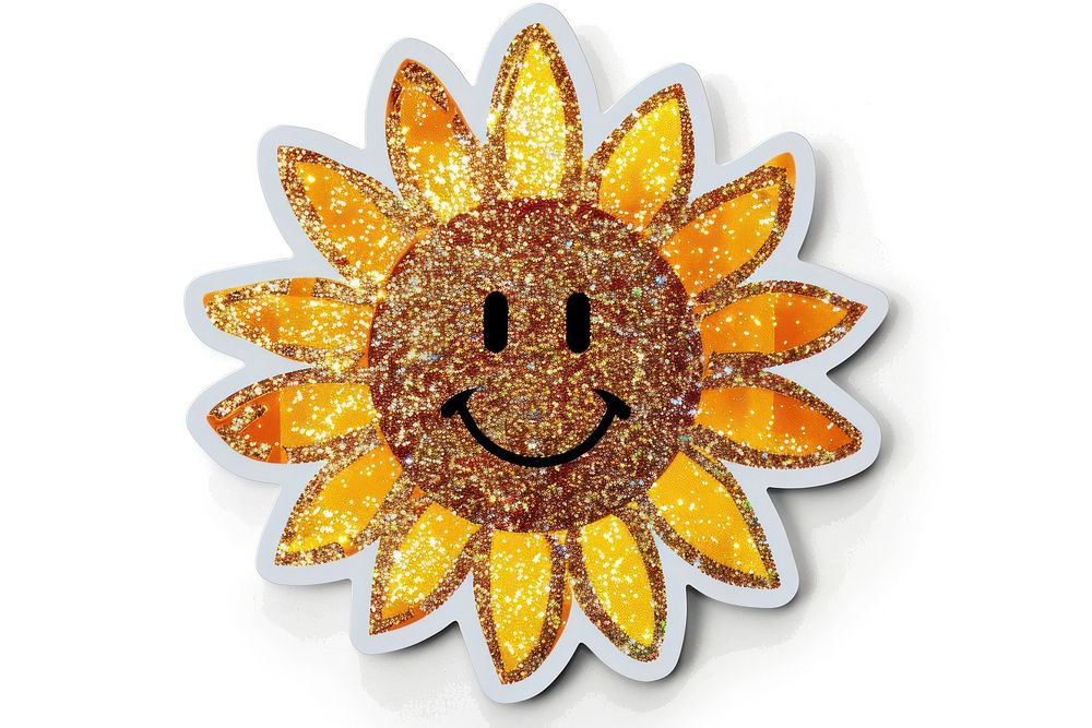 Glitter sunflower smiley flat sticker accessories chandelier accessory.