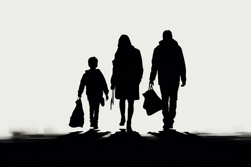 Poverty family silhouette backlighting accessories.