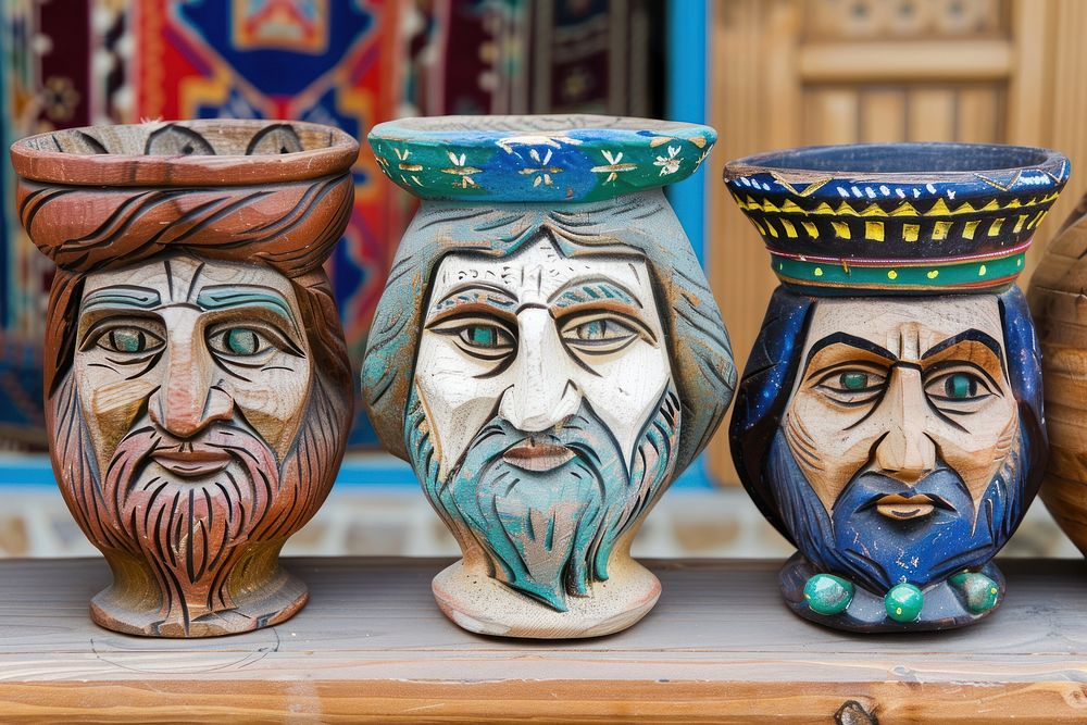 Three wise man handicraft cookware person.