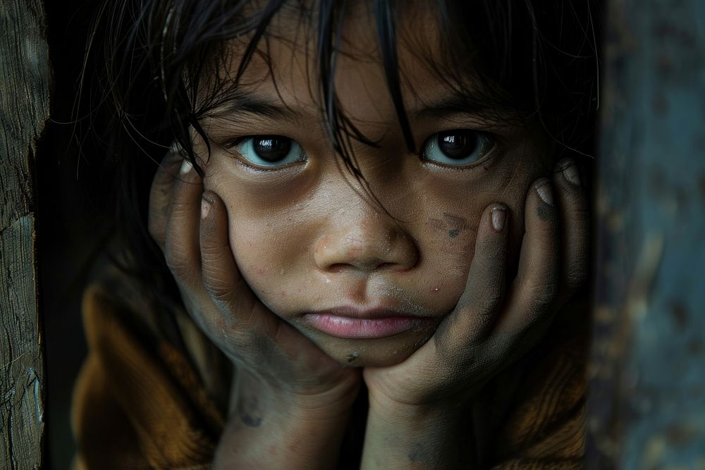 Asian poverty people photography portrait worried.