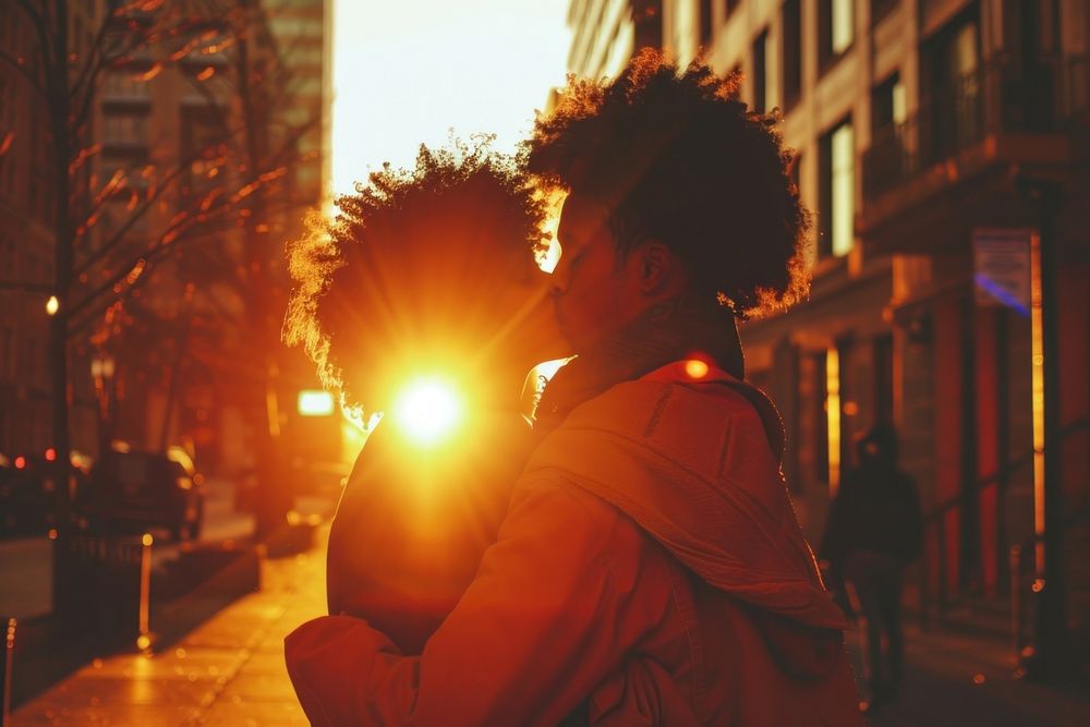 People kiss light photo transportation.