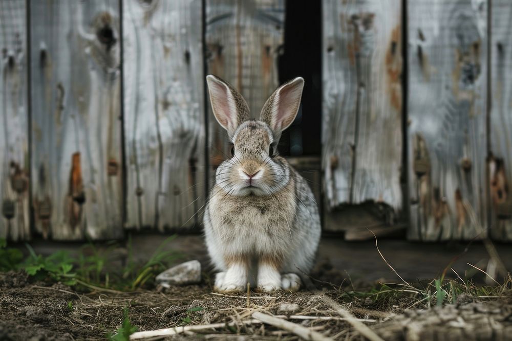 Rabbit in farm animal mammal rodent.