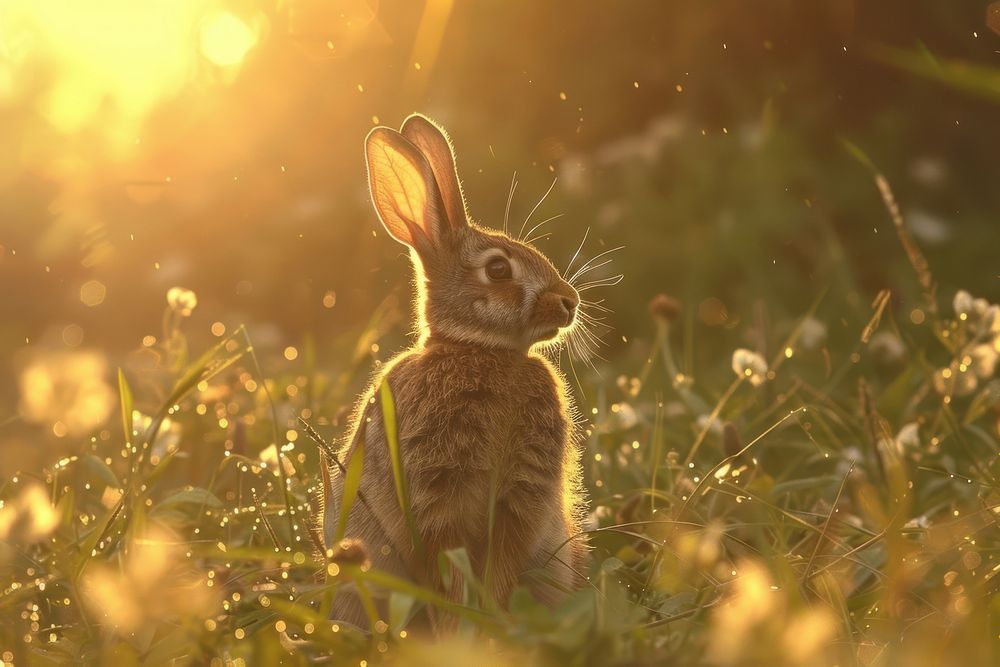 Rabbit sunlight outdoors animal.