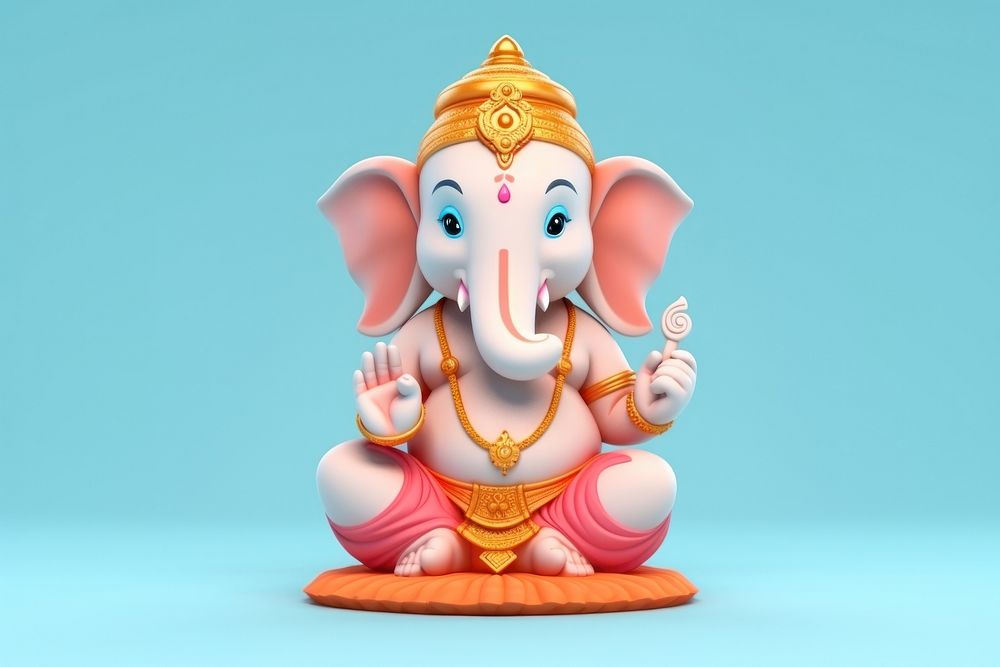 Ganesha figurine cartoon representation.