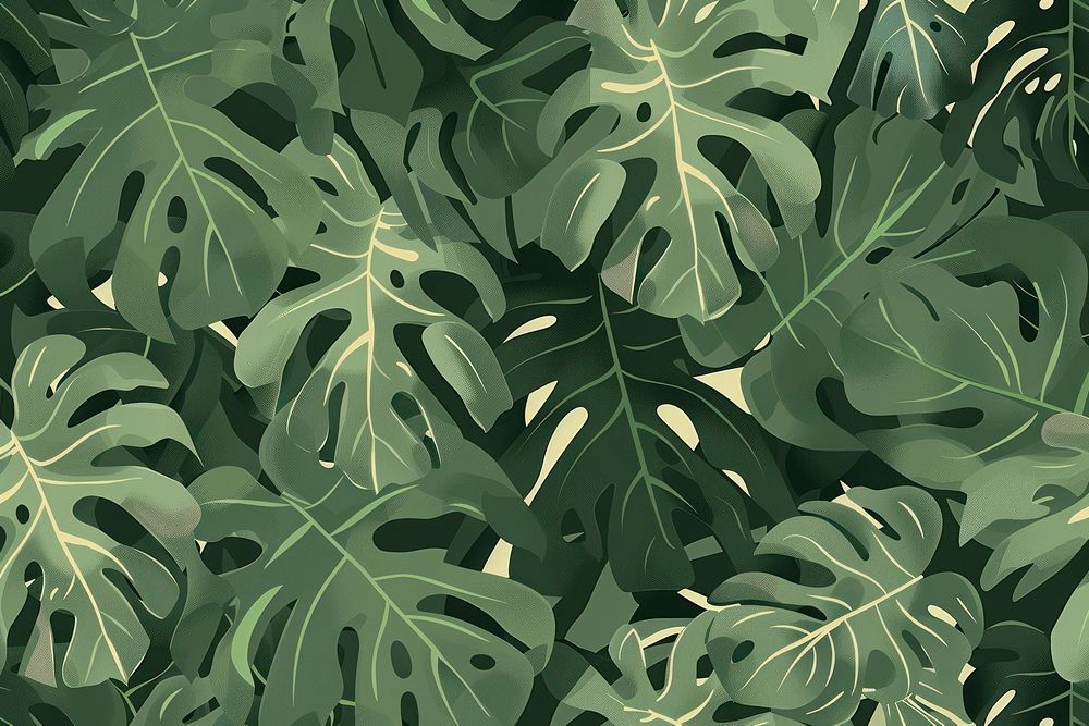 Monstera texture vegetation camouflage outdoors.