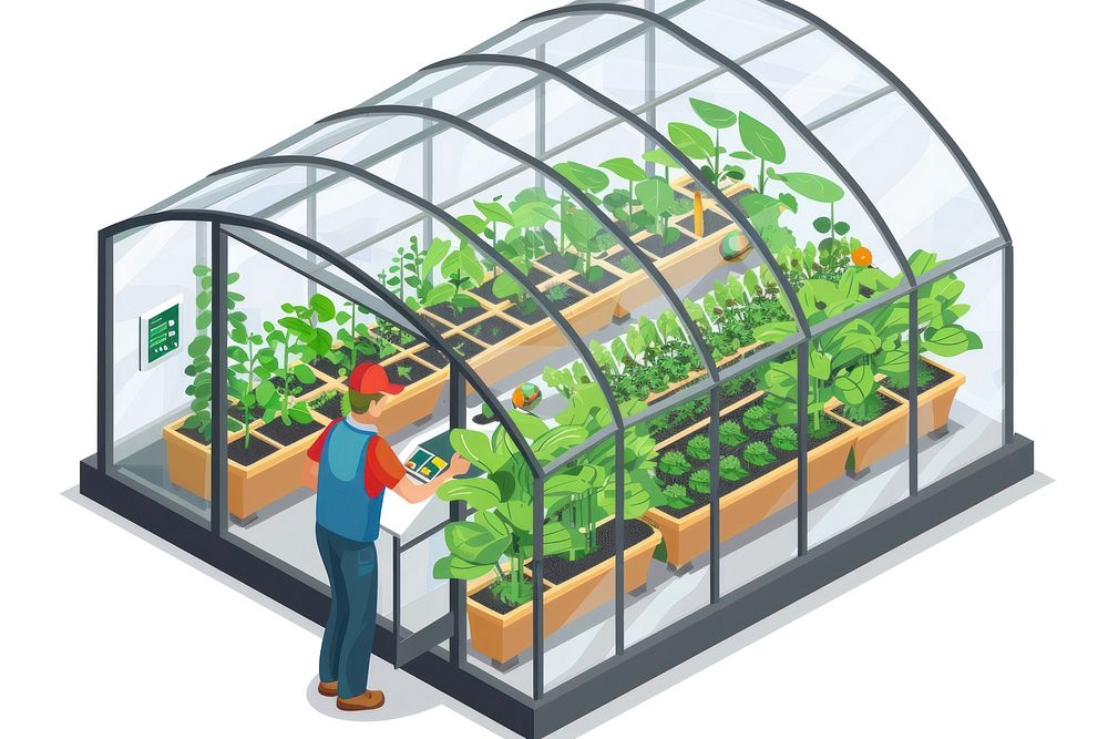 Smart equipment inside the greenhouse gardening outdoors nature.