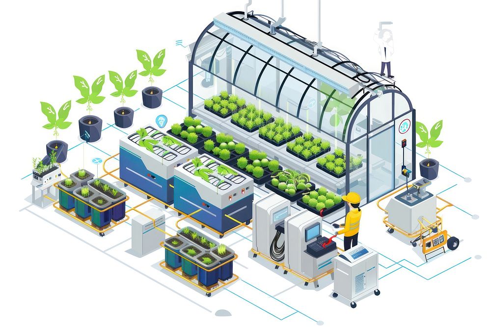 Smart equipment greenhouse gardening outdoors.