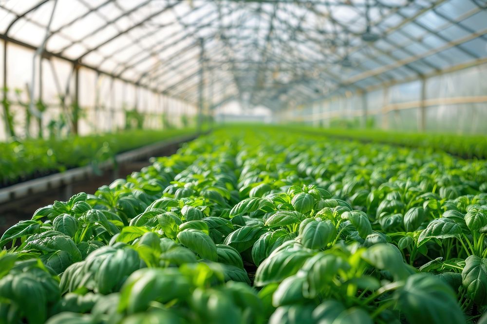 Smart farm greenhouse vegetable gardening.