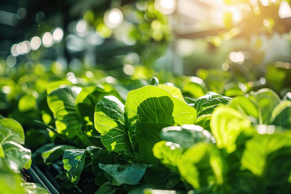 Smart farm vegetable produce plant.