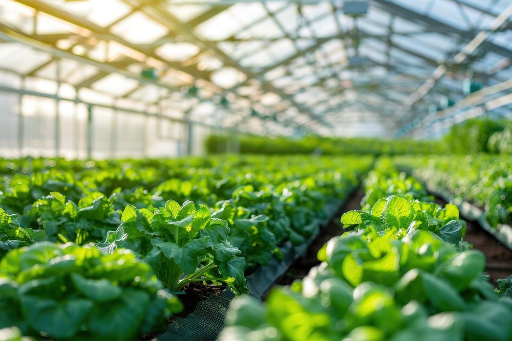Smart farm greenhouse vegetable gardening.