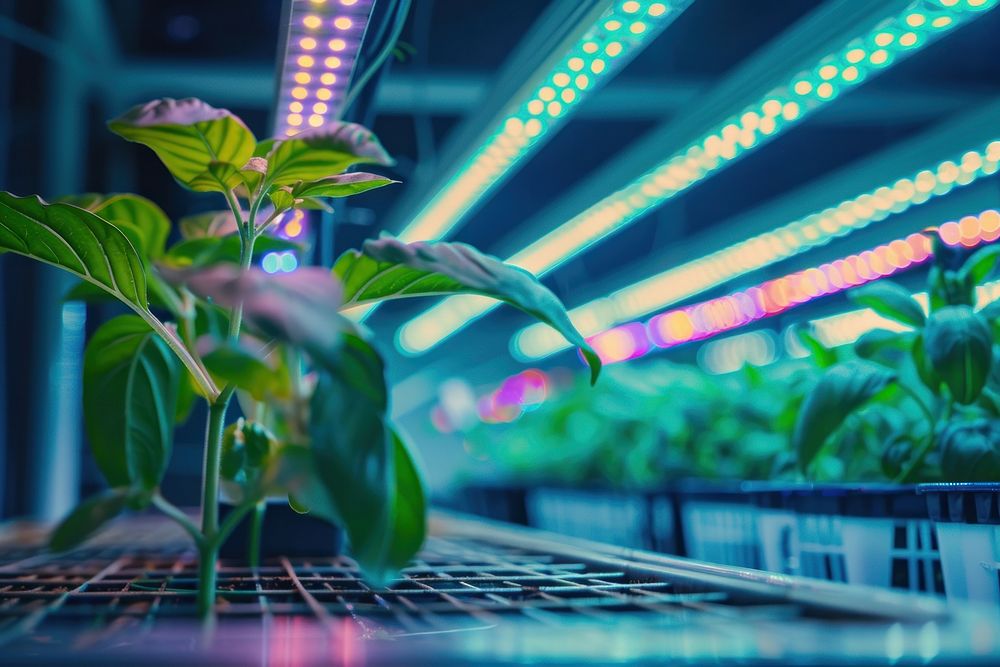 smart indoor farm light plant. | Free Photo - rawpixel