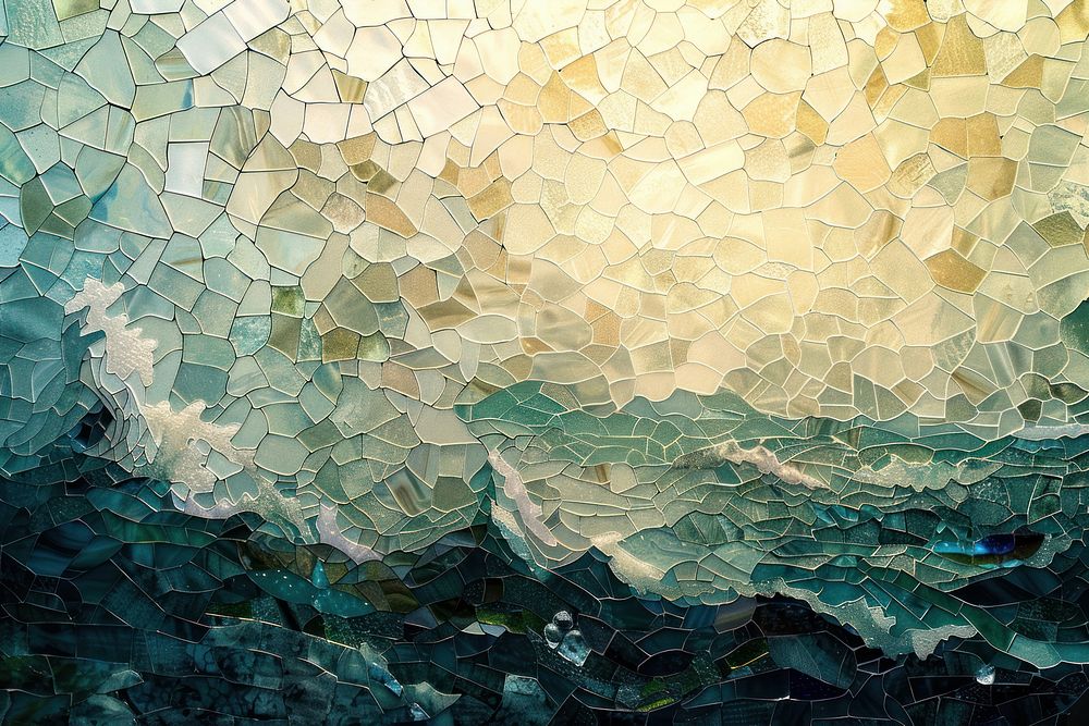Seascape art painting tile.