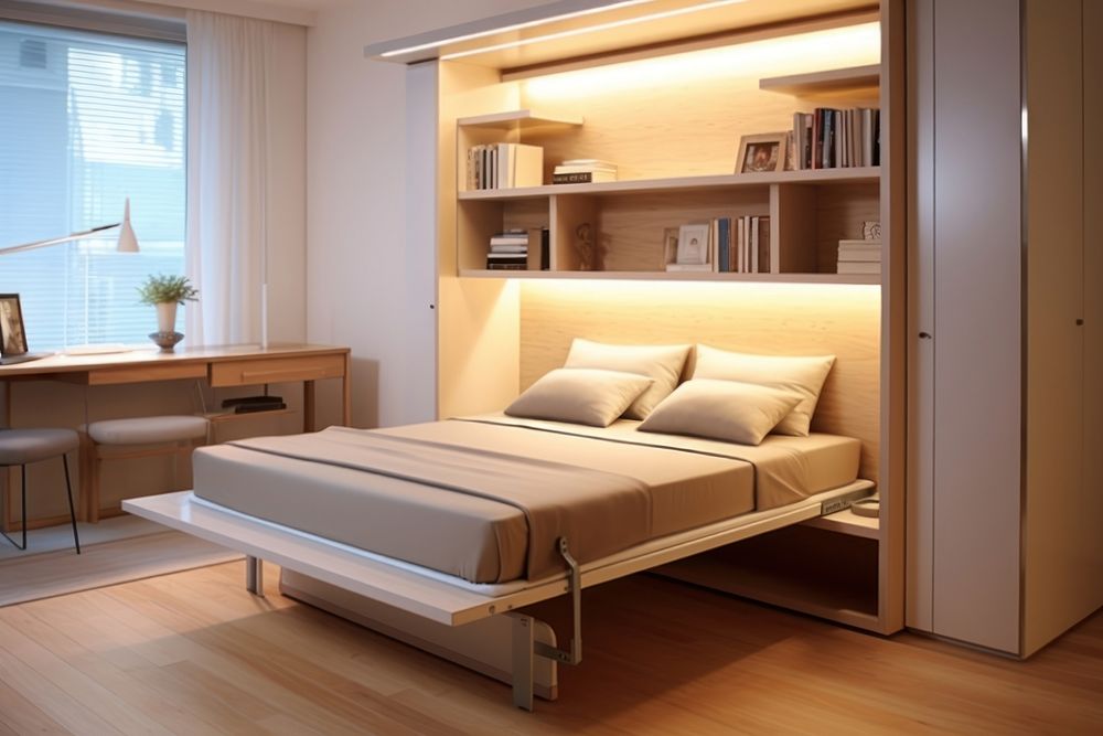 Bed that folds seamlessly electronics furniture computer.