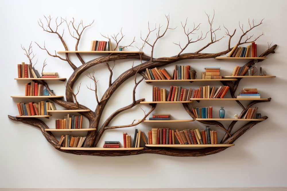 Bookshelf that resembles a climbing tree furniture bookcase wood.