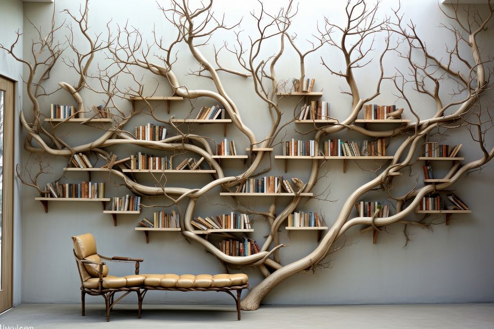 Bookshelf that resembles a climbing tree furniture bookcase chair.