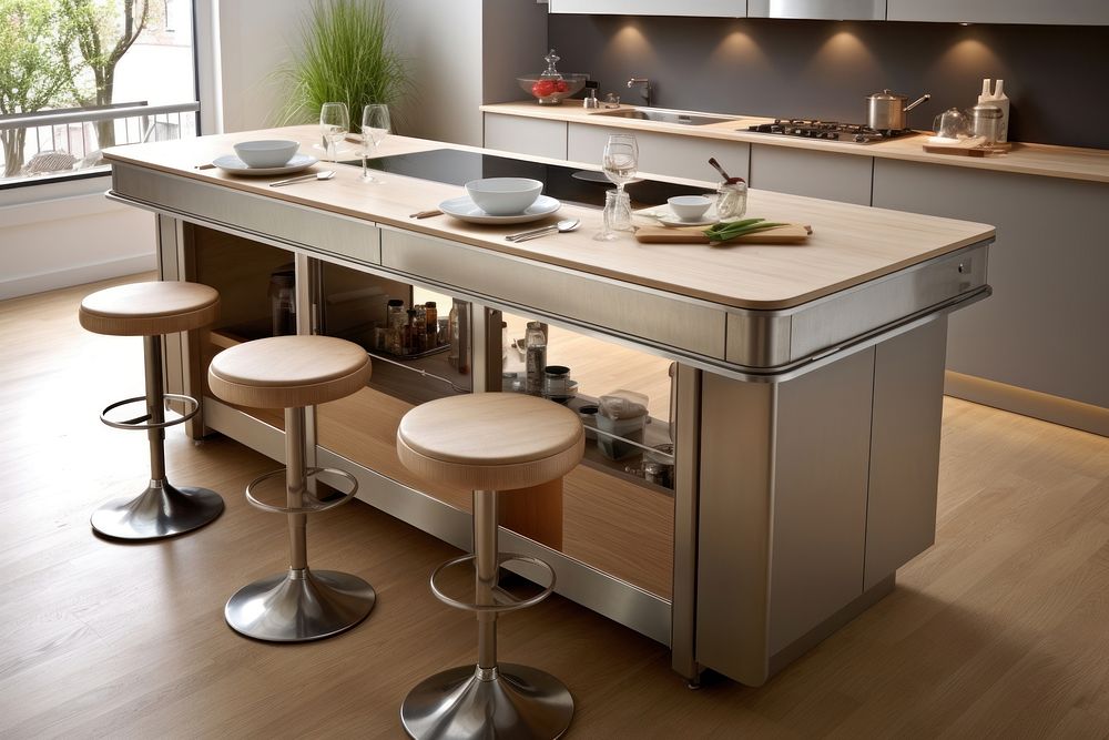 Kitchen furniture indoors cooktop.
