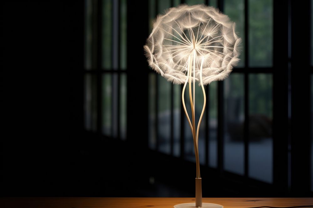 Lamp inspired by a dandelion blossom flower plant.