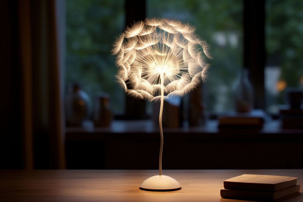 Lamp inspired by a dandelion publication blossom flower.