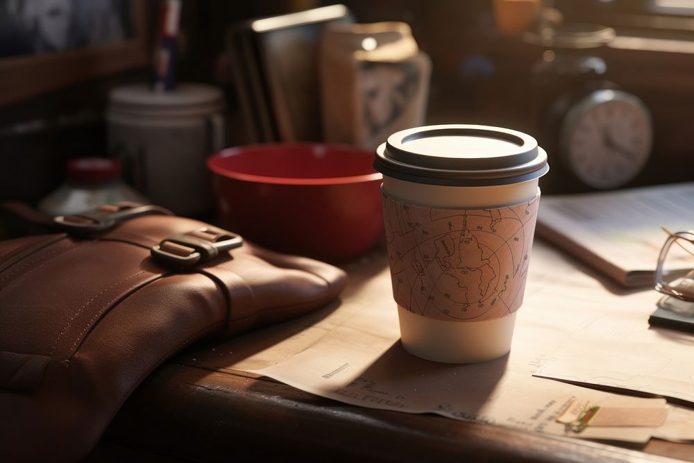 Travel mug coffee desk accessories.