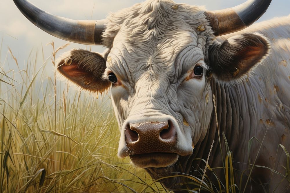 Bull livestock longhorn animal.