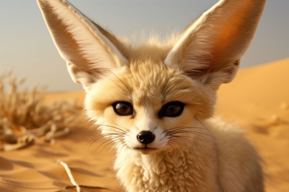 Close-up of a fennec fox wildlife animal canine.