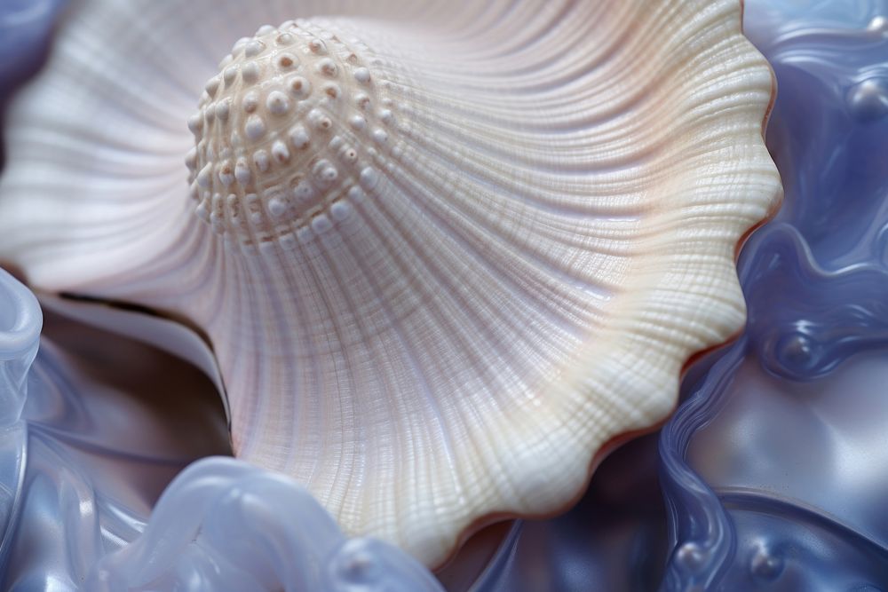 Close-up of a single seashell invertebrate seafood animal.