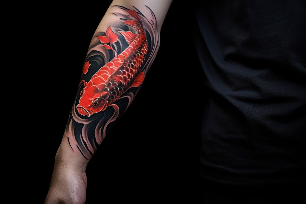 Traditional Japanese tattoo skin arm person.