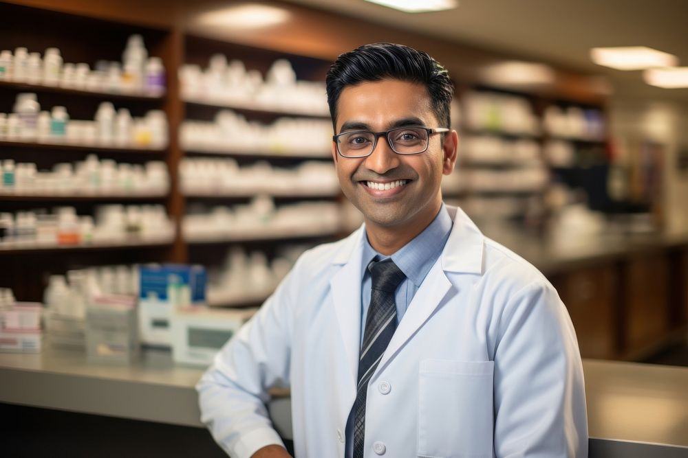South Asian pharmacist accessories accessory scientist.