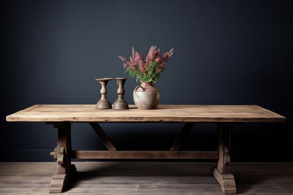 Rustic dining table wood furniture tabletop.
