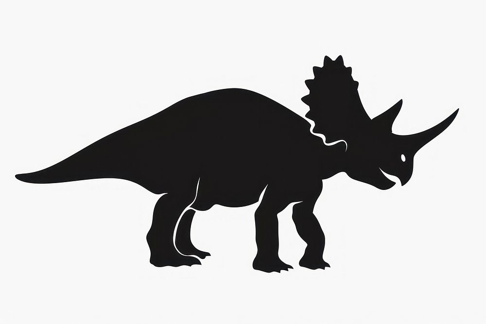 Triceratop silhouette dinosaur stencil.