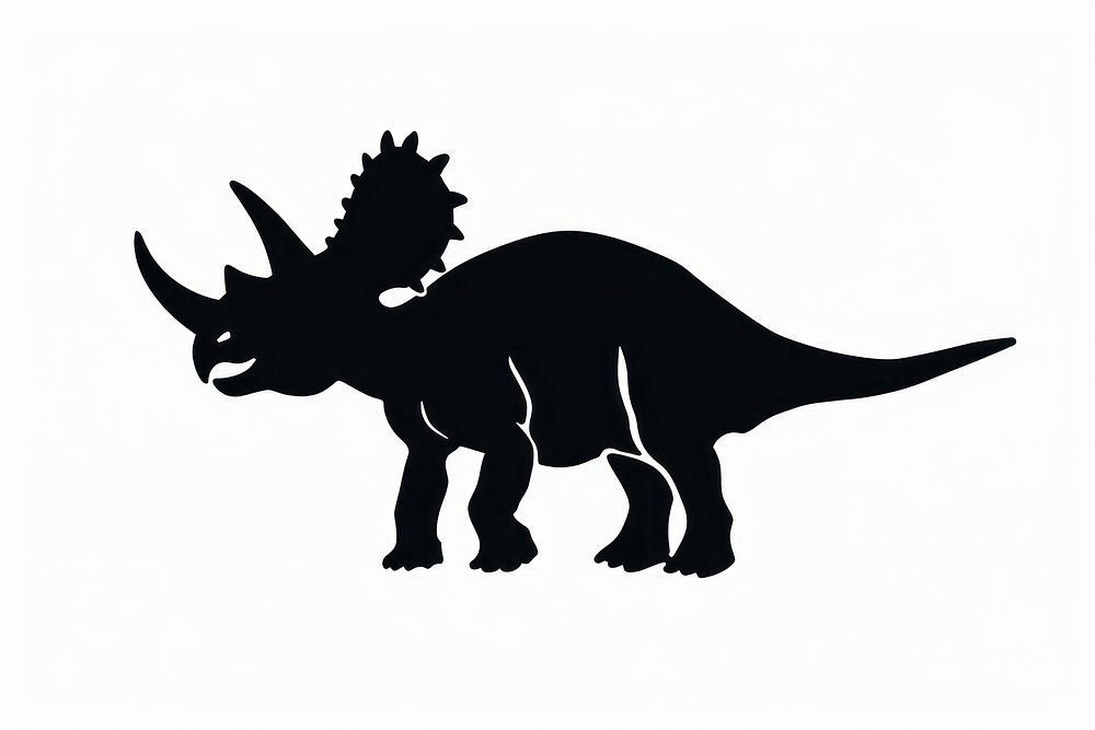 Triceratop silhouette kangaroo stencil.