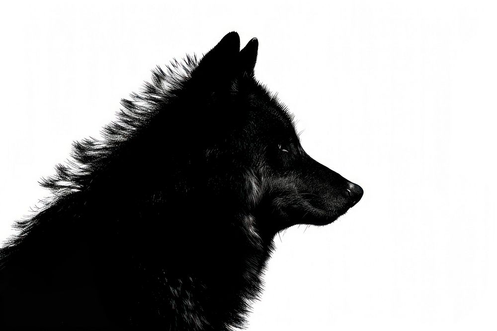 Wolf silhouette animal canine.