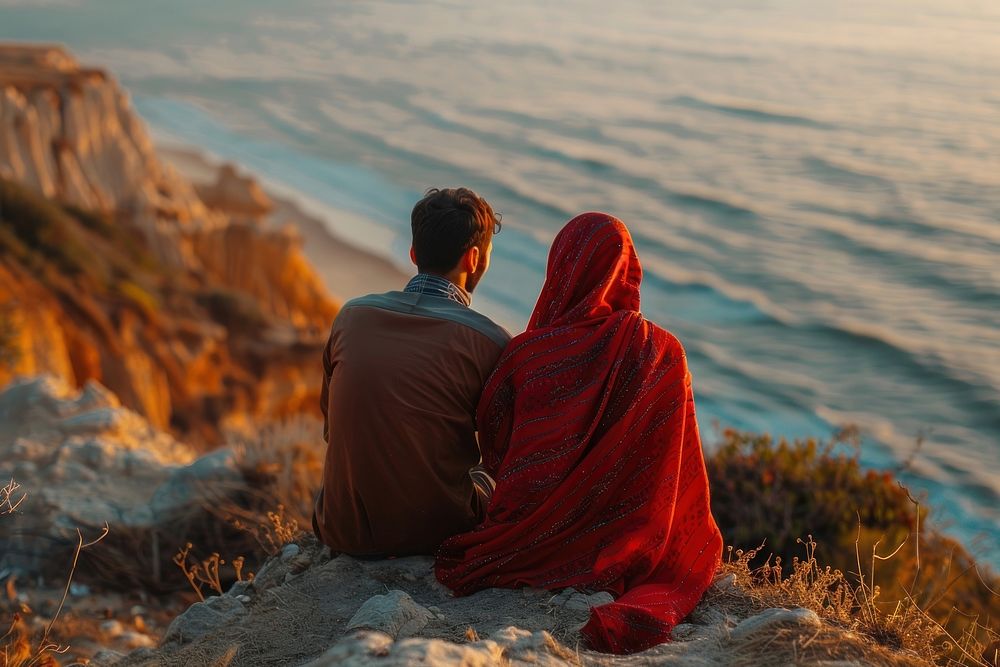 Pakistani couple romantic blanket female.
