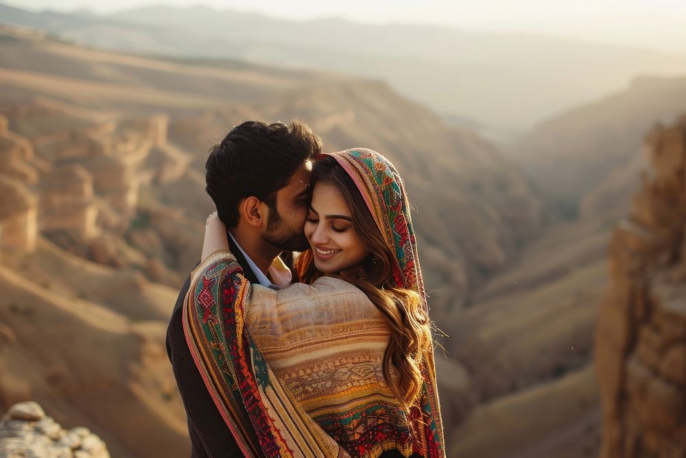 Pakistani couple hugging together photo face photography.