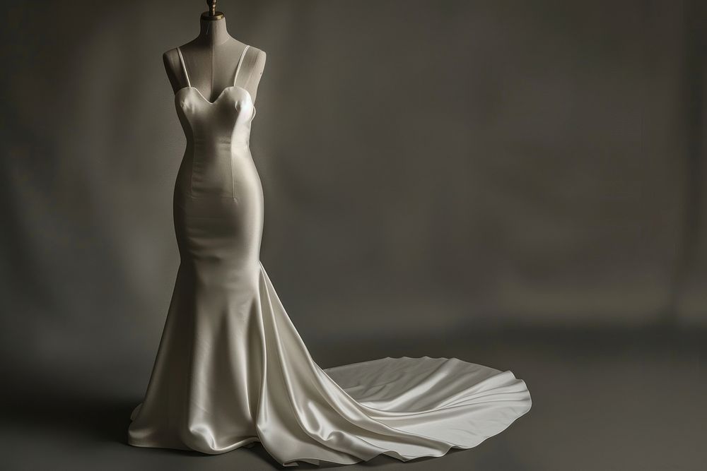 Simple and elegant wedding dress clothing apparel fashion.