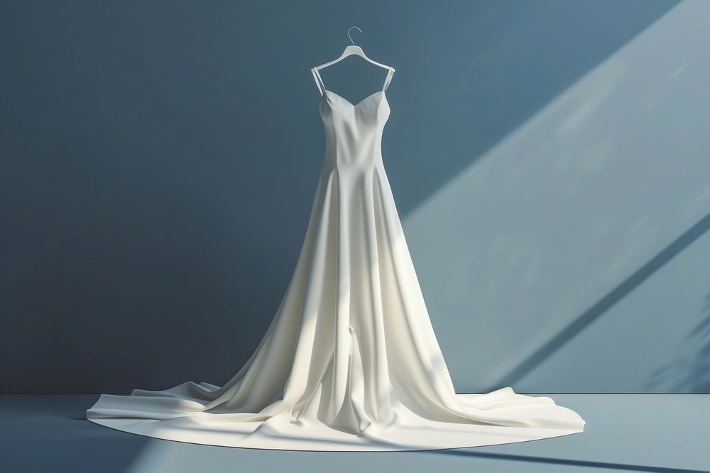 Simple and elegant wedding dress clothing apparel fashion.