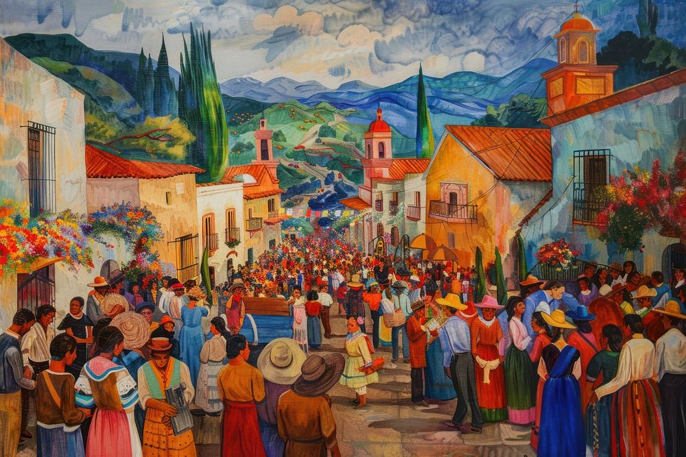 Fiesta de la Virgen de Guadalupe festival painting illustrated accessories.